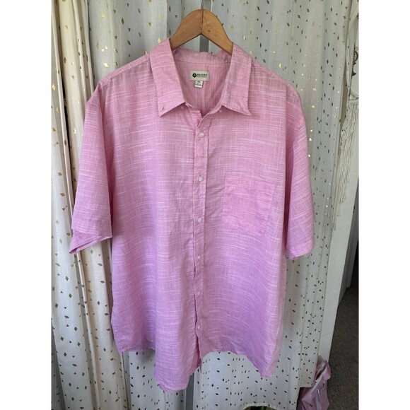 Hagger Clothing Men's Semi Sheer Button Down Short Sleeve Collar Shirt XXL - Picture 2 of 6